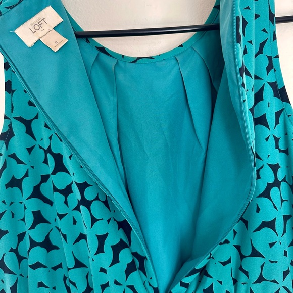 LOFT Women's Dress in Teal and Black - Picture 10 of 10